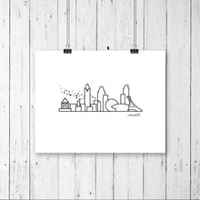 Load image into Gallery viewer, Minimalist City Skyline Prints - Digital Print 8&quot;x10&quot; Mounted on 11&quot;x14&quot; Mat Board - Travel themed gift ideas for your home decor