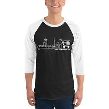 Load image into Gallery viewer, Skyline Apparel collab with This Commerce Life - Unisex 3/4 sleeve raglan shirt - Men and Women&#39;s t-shirt