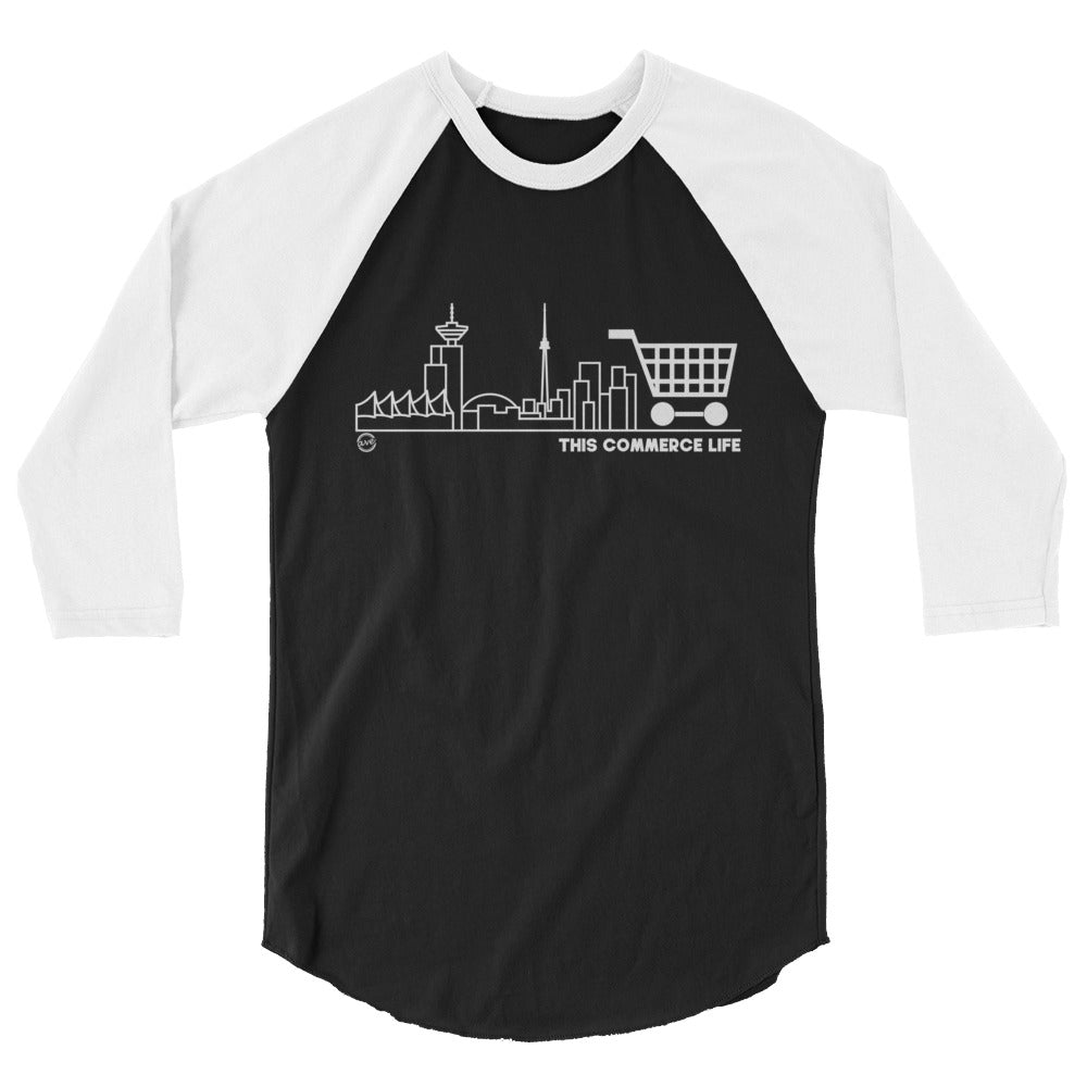 Skyline Apparel collab with This Commerce Life - Unisex 3/4 sleeve raglan shirt - Men and Women's t-shirt