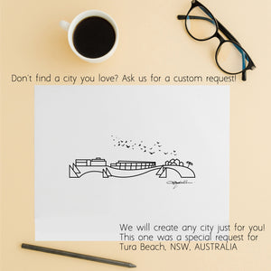 Skyline Prints - Australasia - Unframed digital graphic - 8"x10"