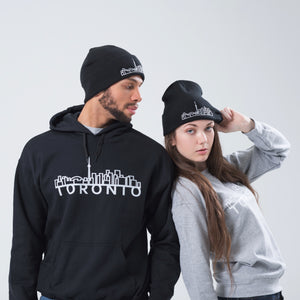 Skyline Apparel - Beanie With Toronto Skyline Graphic - Black - Simple, fashionable travel-themed toque - Essential winter fashion