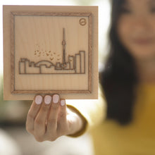 Load image into Gallery viewer, Laser-cut Toronto - Mounted on woodblock - Decorative Wall Art - Small 6&quot;x6&quot;