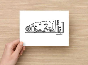 City Skyline Postcard - USA Print 5"x7" - Travel Gift and Mementos of cities you love - Collectible Minimalist Prints
