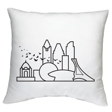 Load image into Gallery viewer, Cushion Case with City Skyline Graphic - White 18&quot;x18&quot; - Travel Home Decor (Insert not included)
