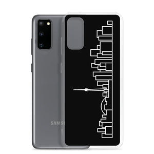 Phone Case Samsung Galaxy S10, S20 Black Cover with White Skyline