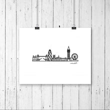 Load image into Gallery viewer, Minimalist City Skyline Prints - Digital Print 8&quot;x10&quot; Mounted on 11&quot;x14&quot; Mat Board - Travel themed gift ideas for your home decor