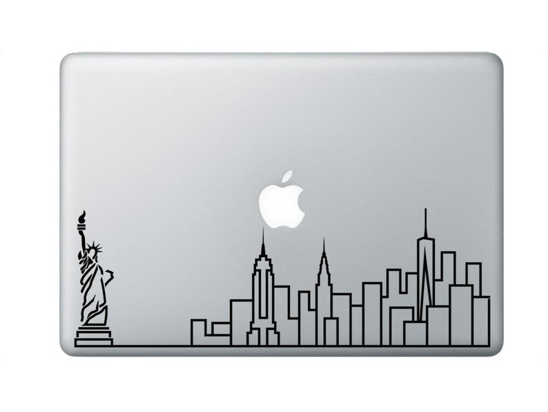 New York Skyline Art Decal - Decorative sticker for MacBook / laptop / wall / door / window