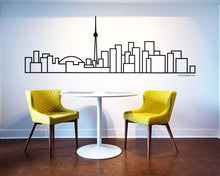 Load image into Gallery viewer, Minimalist Wall Decal - Toronto Skyline - Decorative wall sticker for your home decor (no birds) - Travel themed Scandinavian inspired