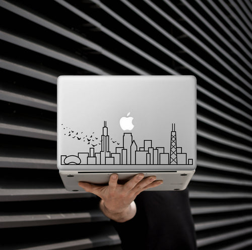 Choose Your Own Design and City - CUSTOM Skyline Art Decal - Decorative sticker for MacBook / laptop / wall / door / window