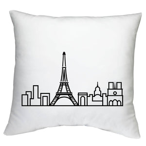 Cushion Case with City Skyline Graphic - White 18"x18" - Travel Home Decor (Insert not included)