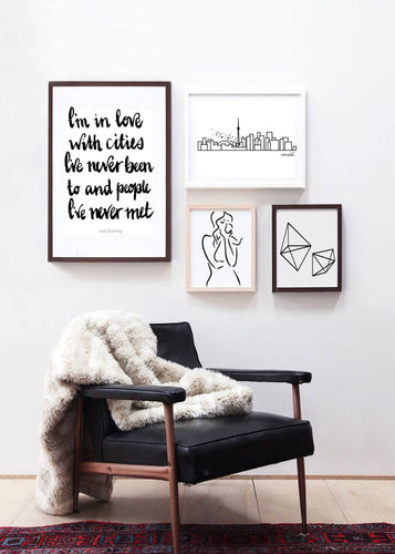 Typography Prints - Travel Quotes - In Love with Cities - Unframed digital graphic