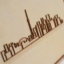 Load image into Gallery viewer, Laser-cut Toronto or New York Skyline - Mounted on woodblock - Decorative Wall Art