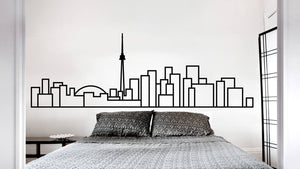 Minimalist Wall Decal - Toronto Skyline - Decorative wall sticker for your home decor (no birds) - Travel themed Scandinavian inspired