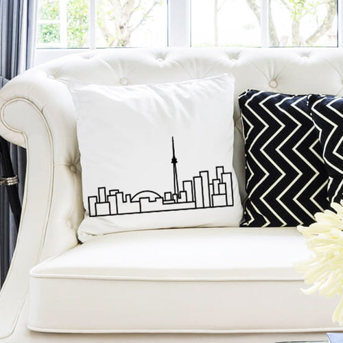 City Skyline Cushions - White - Travel Home Decor