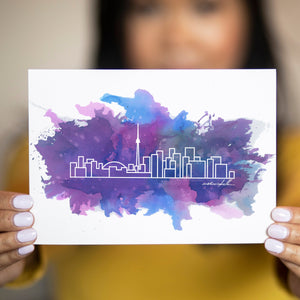 Watercolour City Skyline Postcard - 5"x7" - Travel Gift and Mementos