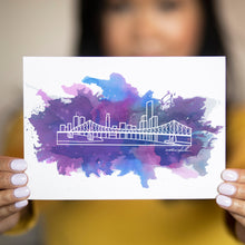 Load image into Gallery viewer, Watercolour City Skyline Postcard - 5&quot;x7&quot; - Travel Gift and Mementos