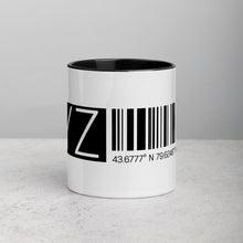 Load image into Gallery viewer, YYZ Mug with black Inside - Toronto Pearson Coordinates - Collectible Travel Mug